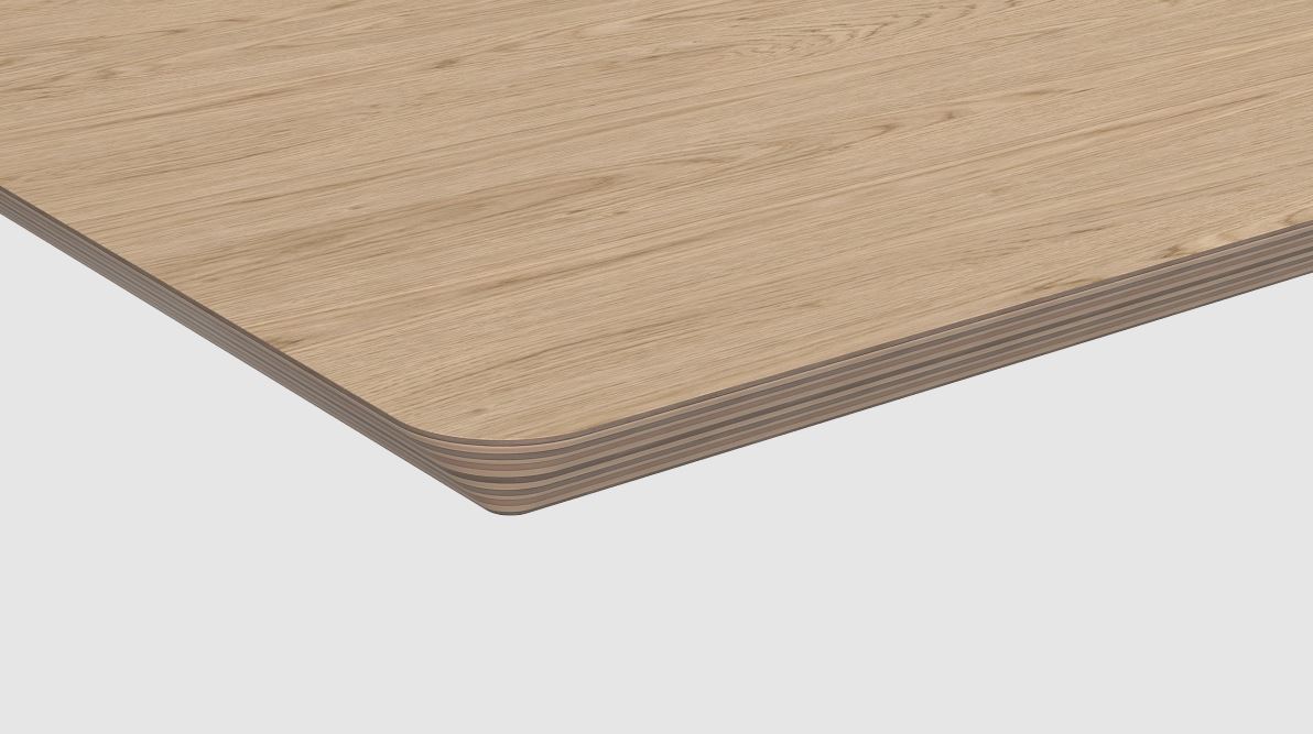 Столешница Шпонированная дубом Камо  прямоугольная 18 мм тон Натуральный 